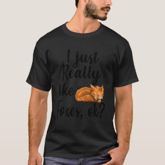 T-shirt J'Aime Vraiment Les Renards Ok Funny Woodland Crea
