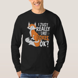 T-shirt J'Aime Vraiment Les Renards Ok Red Fox Vixen Anima