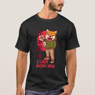 T-shirt J'aime vraiment les Shiba Inus Animal japonais Shi