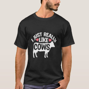 T-shirt J'Aime Vraiment Les Vaches Mignonne Vache Animal