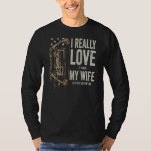 T-shirt J'Aime Vraiment Ma Femme Mens Deer Chasse Sur Le D