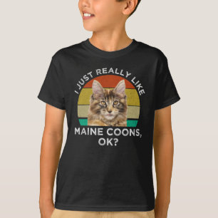 T-shirt J'Aime Vraiment Maine Coons, Ok ?