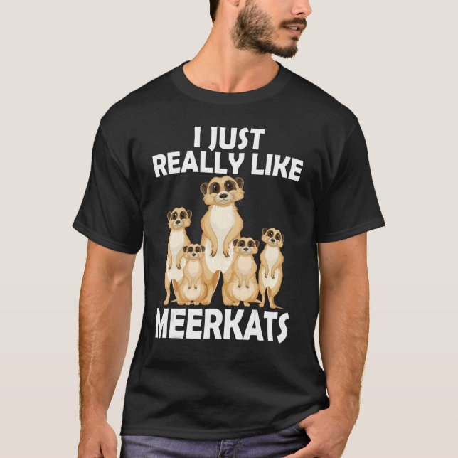 T-shirt J'Aime Vraiment Meerkats Shark Mammal Surikate (Devant)
