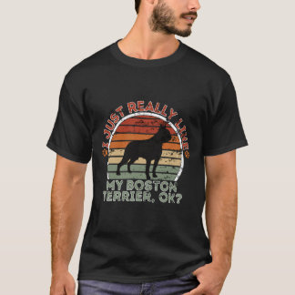T-shirt J'Aime Vraiment Mon Boston Terrier Ok