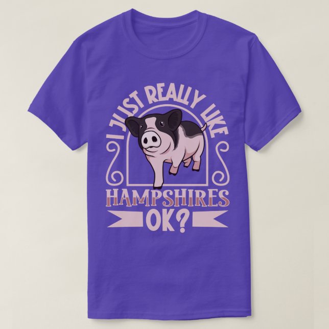 T-shirt J'aime vraiment mon porc Hampshire (Design devant)