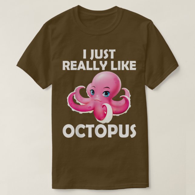 T-shirt J'Aime Vraiment Octopus Cute Octopus Océan (Design devant)
