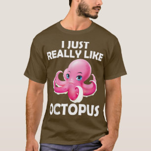 T-shirt J'Aime Vraiment Octopus Cute Octopus Océan