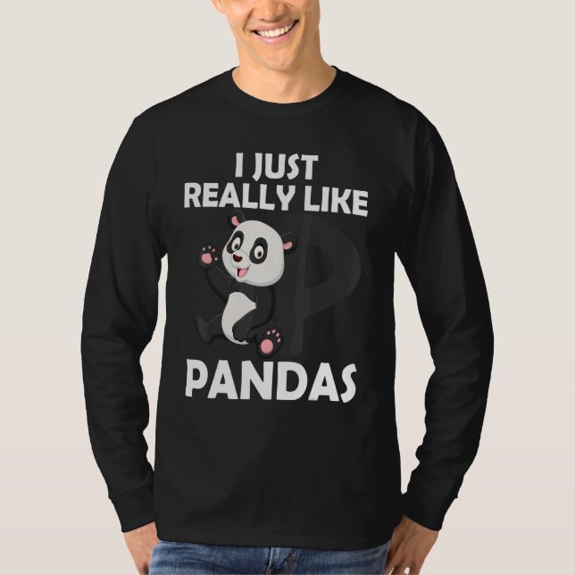 T-shirt J'Aime Vraiment Pandas Cute Géant Panda 1 (Devant)
