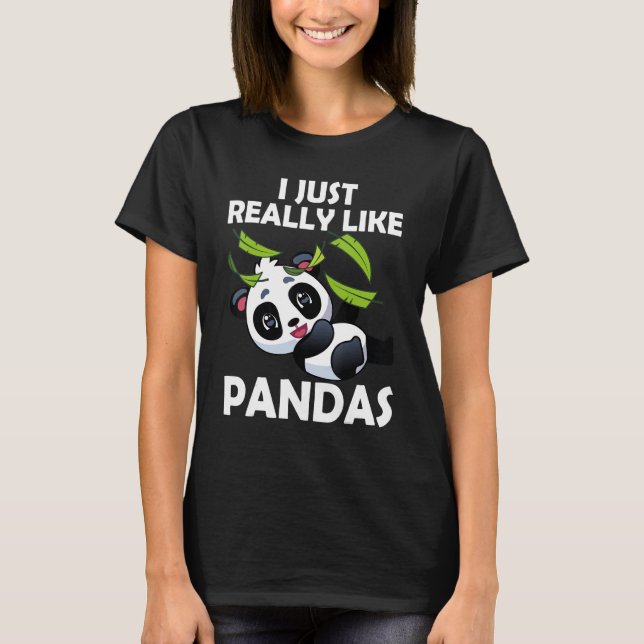 T-shirt J'Aime Vraiment Pandas Cute Géant Panda 2 (Devant)