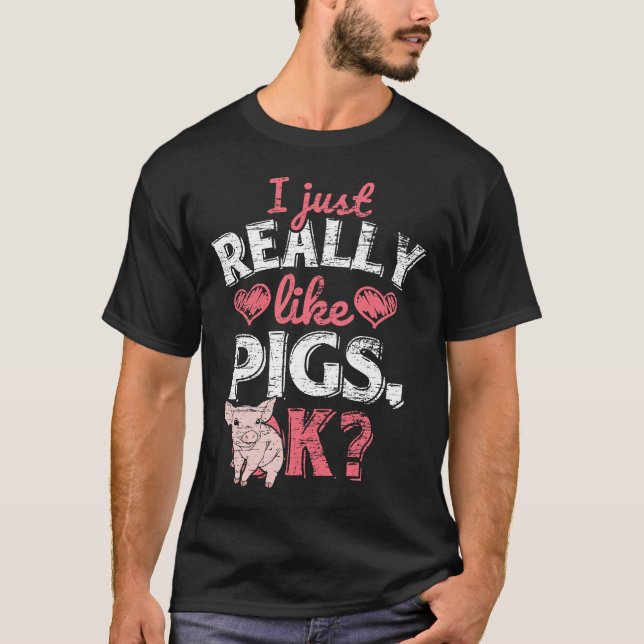 T-shirt J'Aime Vraiment Pigs Premium (Devant)