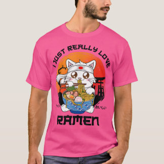 T-shirt J'Aime Vraiment Ramen Chat Japonais Ramen Noodle