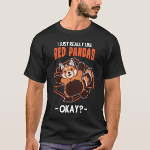T-shirt J'aime vraiment Red Pandas Roter Panda Geschenk