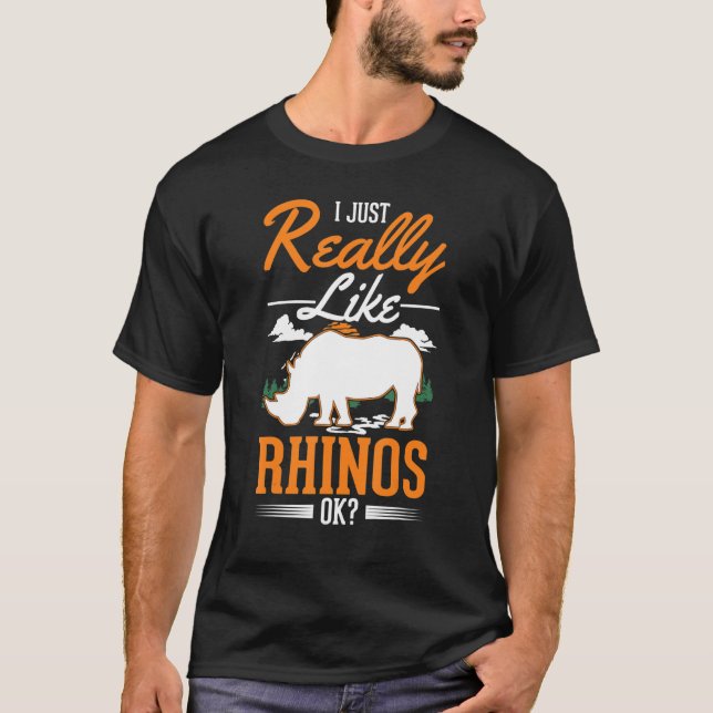 T-shirt J'aime vraiment Rhinos Rhinoceros (Devant)