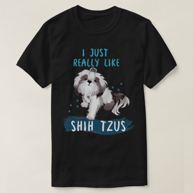 T-shirt J'Aime Vraiment Shih Tzus (Design devant)