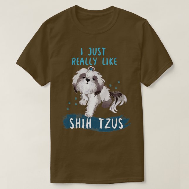 T-shirt J'Aime Vraiment Shih Tzus (Design devant)