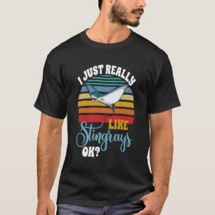 T-shirt J'Aime Vraiment Stingrays Ok Sea Ocean Nature