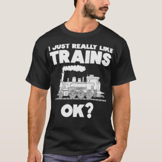 T-shirt J'Aime Vraiment Trains Chemin De Fer Locomotive 1