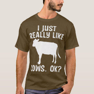 T-shirt J'Aime Vraiment Vaches OK Drôle Fermier Animal Far