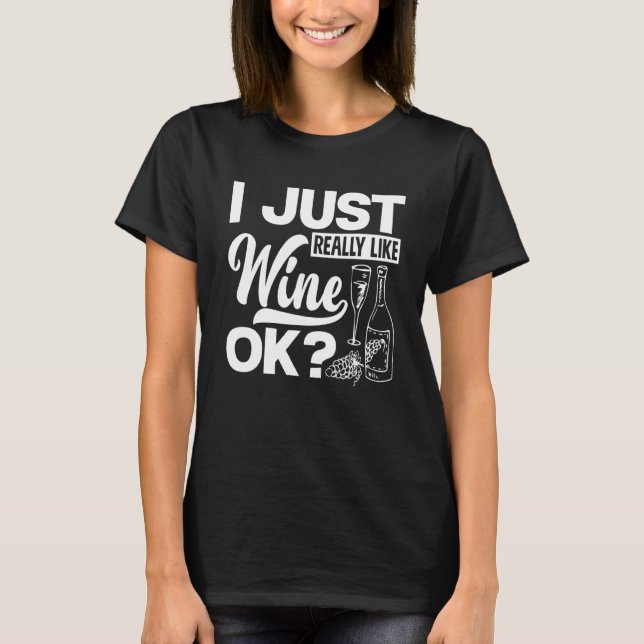 T-shirt J'Aime Vraiment Vin Ok Vin Vin Maker Blanc (Devant)