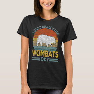T-shirt J'Aime Vraiment Wombat Wombat Retro