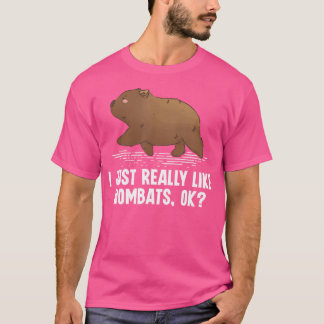 T-shirt J'Aime Vraiment Wombats Ok Australien Wombat Lo