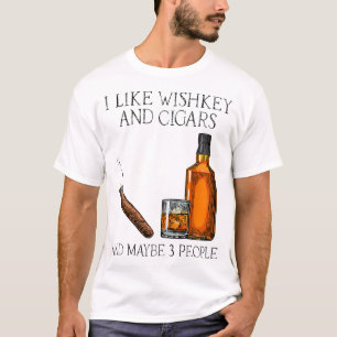 T-shirt J'Aime Whiskey Et Cigares Et Peut-Être 3 Personnes