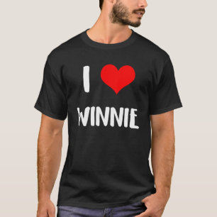 T-shirt J'aime WINNIE valentine coeur de gars Anniversaire