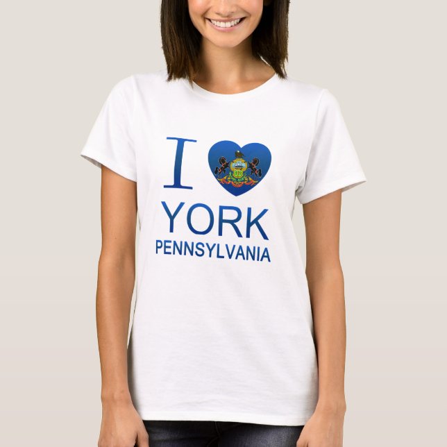 T-shirt J'aime York, PA (Devant)