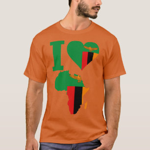 T-shirt J'aime Zambie drapeau carte de l'Afrique