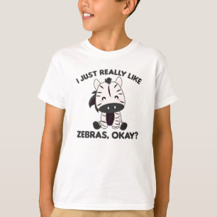 T-shirt J'Aime Zebras Ok Sweet Zebra Safari Zoo