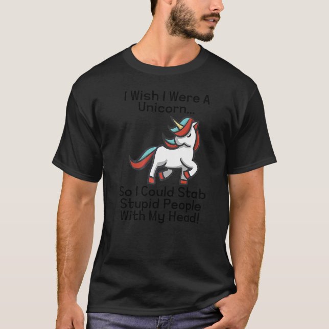 T-shirt J'Aimerais Être Une Unicorne (Devant)