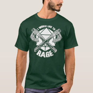 T-shirt J'aimerais faire la rage D20 Tablette Barbare Funn