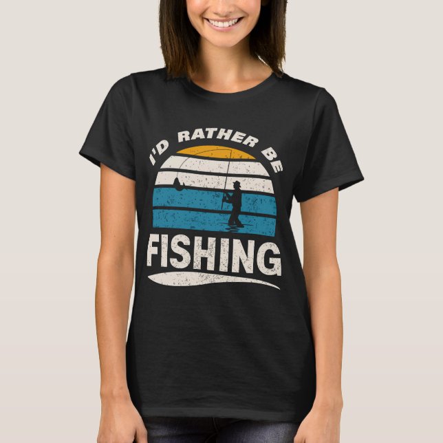 T-shirt J'aimerais mieux pêcher (Devant)