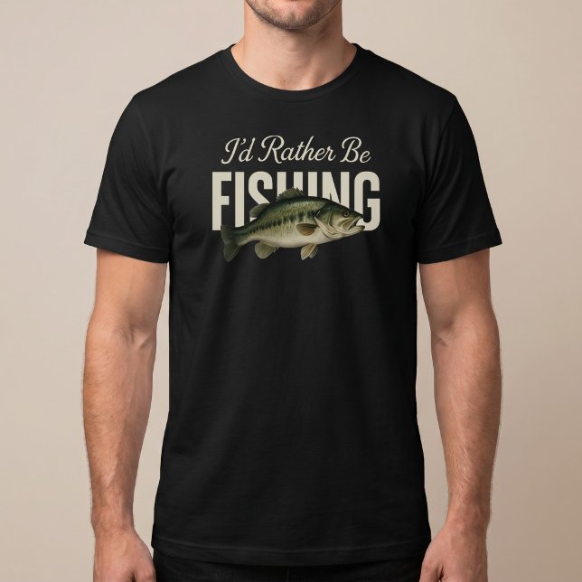 T-Shirt « J'aimerais mieux pêcher » (Créateur téléchargé)