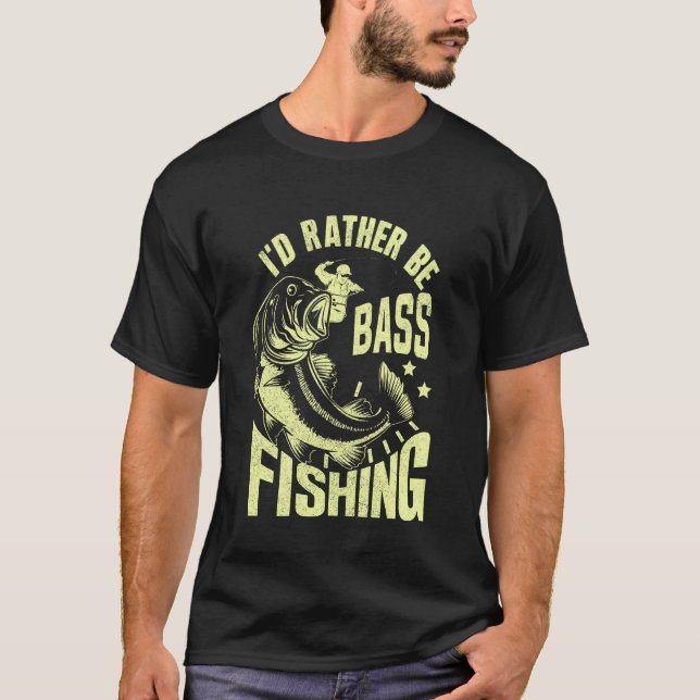 T-shirt J'aimerais mieux pêcher la basse (Devant)