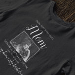 T-shirt J'Aimerais Que Vous Étiez Ici | Photo Anniversaire<br><div class="desc">En mémoire de tshirt, pour votre bien-aimé qui est décédé. Le t-shirt comporte une photo d'eux et le texte modèle dit 'SOUHAITEZ-VOUS ÊTRE ICI MAMAN, LEUR NOM, ANNIVERSAIRE ET MESSAGE PERSONNEL ( HEUREUX ANNIVERSAIRE LOURD) ! ' Tous les styles, tailles et couleurs de police peuvent être modifiés en cliquant sur...</div>