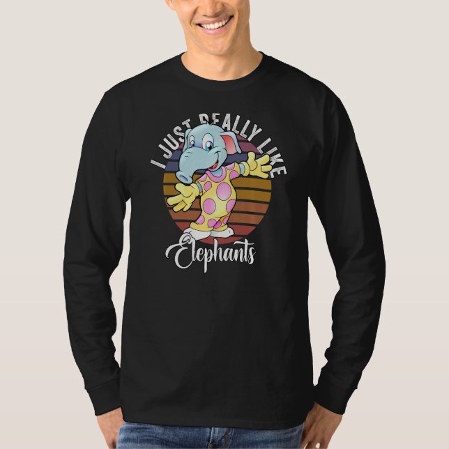 T-shirt J'Aimerais Vraiment Des Éléphants Mignons Eléphant (Devant)