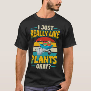 T-shirt J'Aimerais Vraiment Les Plantes Ok Retro Style Vin