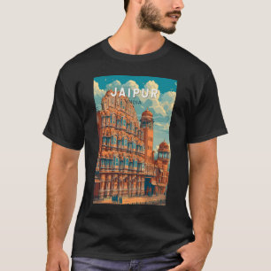 T-shirt Jaipur Inde Illustration Voyage Art Vintage