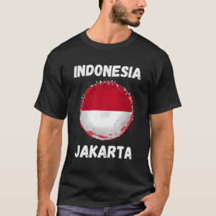 T-shirt Jakarta Indonésie Vintage Drapeau Souvenir Indonés
