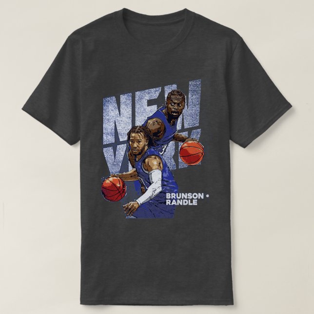T-shirt Jalen Brunson Julius Randle New York Duo 1 (Design devant)