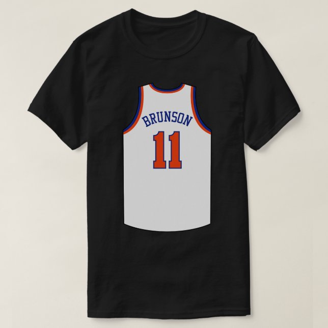 T-shirt Jalen Brunson New York Jersey White Qiangy (Design devant)