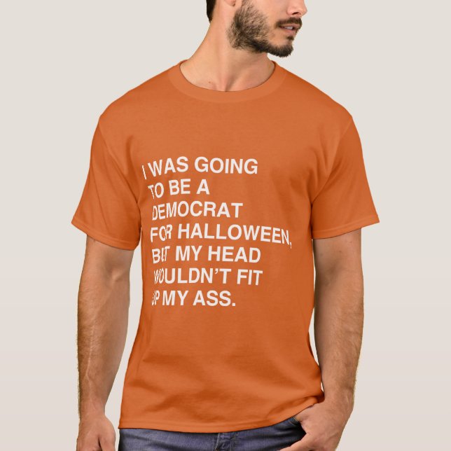 T-SHIRT J'ALLAIS ÊTRE UN DÉMOCRATE POUR HALLOWEEN (Devant)