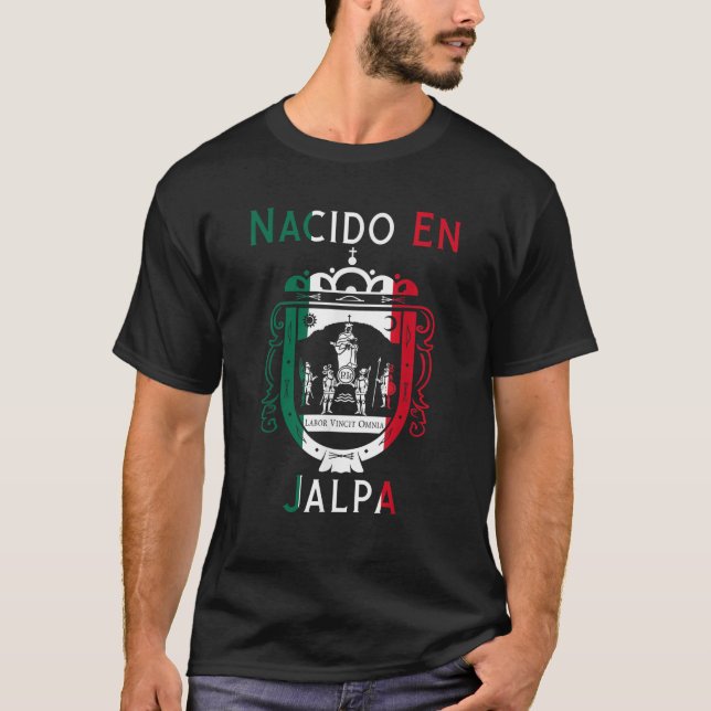 T-shirt Jalpa Zacatecas Mexique Escudo Y Lema Arte Emblem  (Devant)
