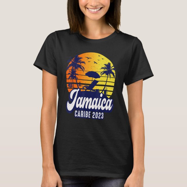 T-shirt Jamaica 2023 Caribe Sunset Beach Retro (Devant)