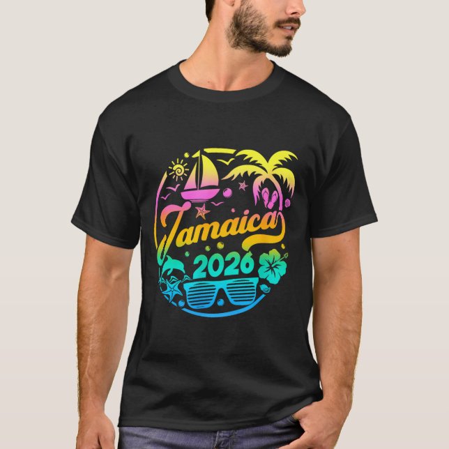 T-shirt Jamaica 2026 Family Vacation Beach Matching Group  (Devant)
