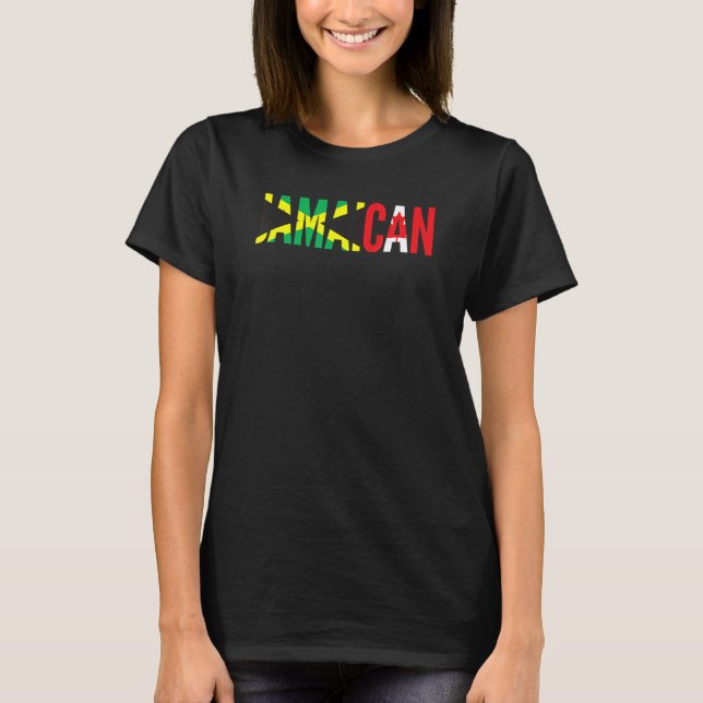 T-shirt Jamaica Canada Flag for Half Canadian Jamaican Roo (Devant)