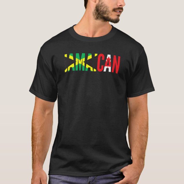 T-shirt Jamaica Canada Flag for Half Canadian Jamaican Roo (Devant)