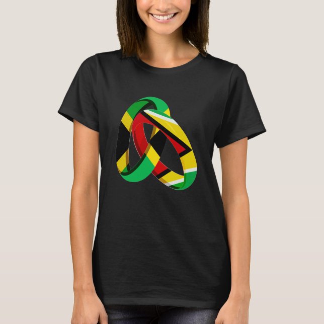 T-shirt Jamaica Flag Guyana Grown Ring Marriage Wedding (Devant)