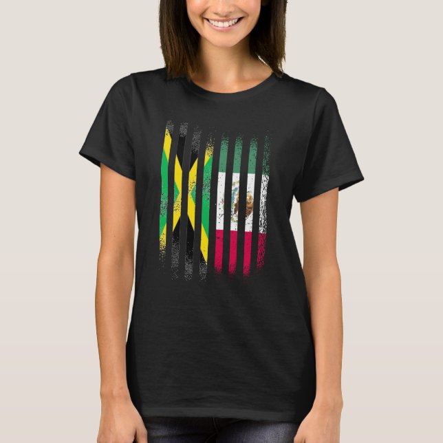 T-shirt Jamaica Flag Mexico Grown Country Flags Stripes (Devant)